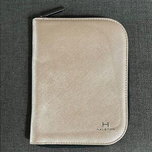 H by Halston Sleek Gold Zip Jewelry Case